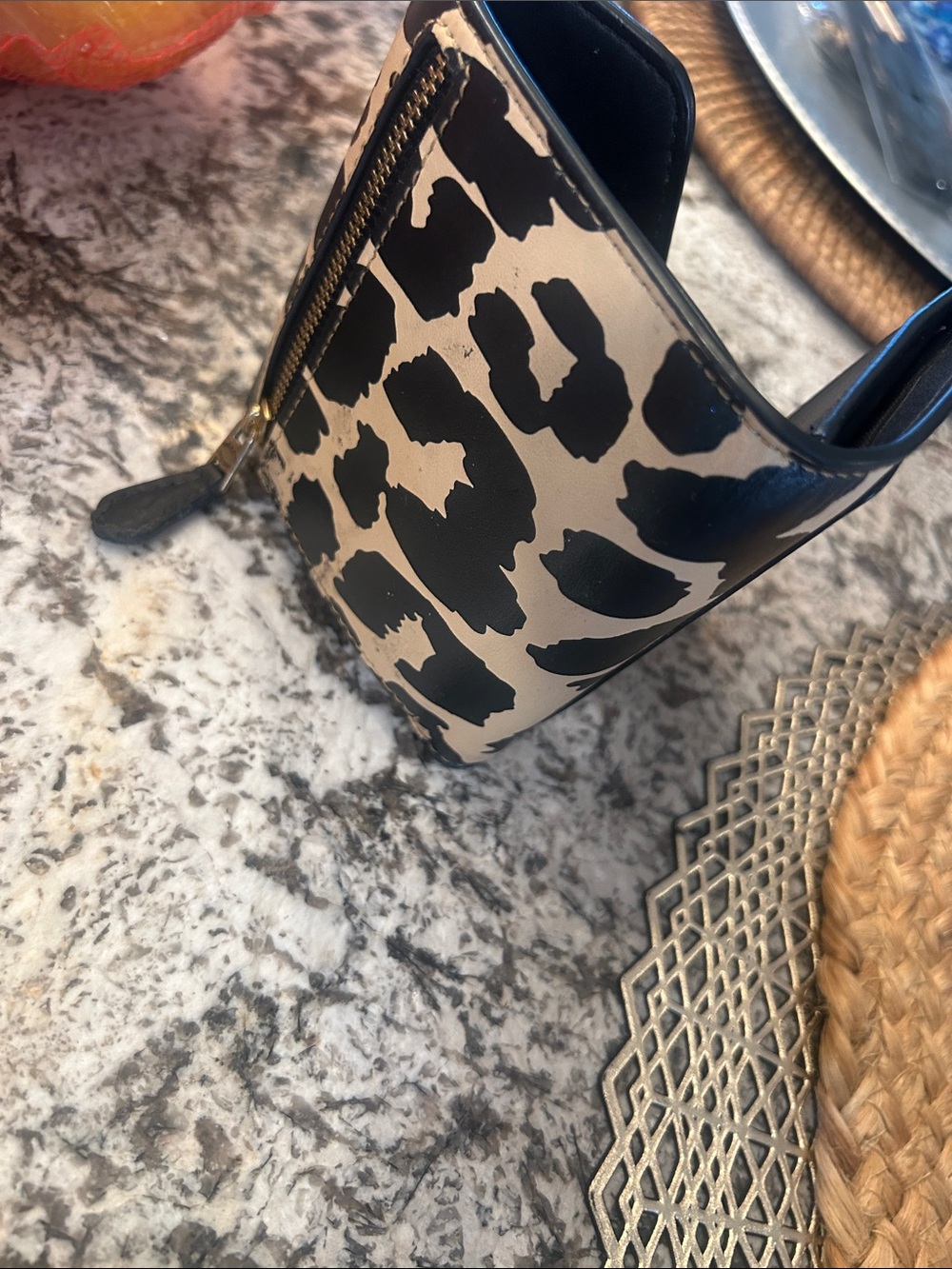 Coach Leopard-Print Small Leather Wallet in Tan and Black - Picture 3 of 5